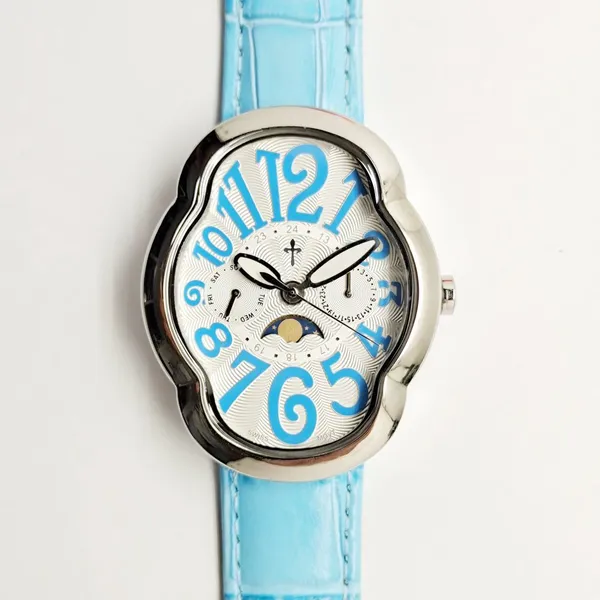 Stainless Steel Women Watches Genuine Leather Strip Multi-function Lady Fashion Watch photo-3