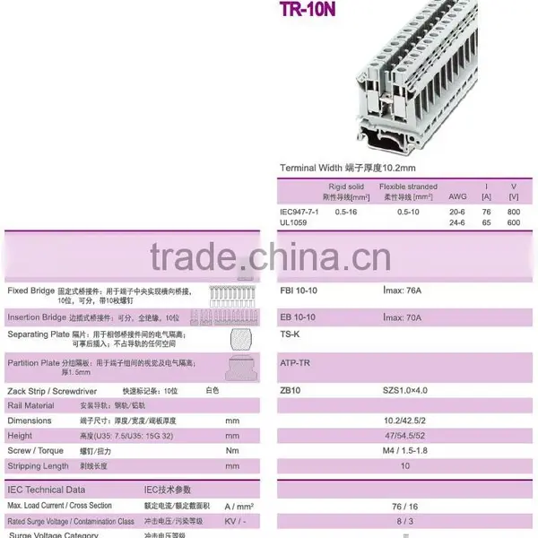 10.2mm DIN Rail Terminal Blocks With Electronic Components photo-2