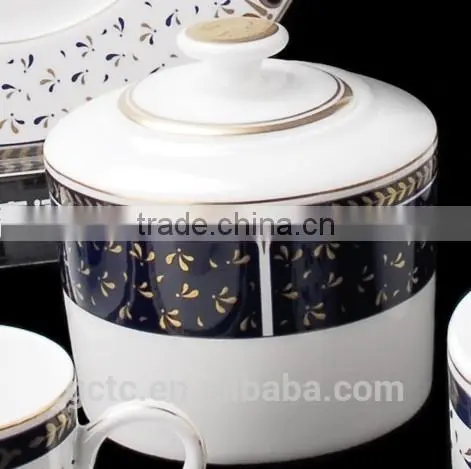 Bone China 15pcs Tea Set With Gold Leaves Design photo-3