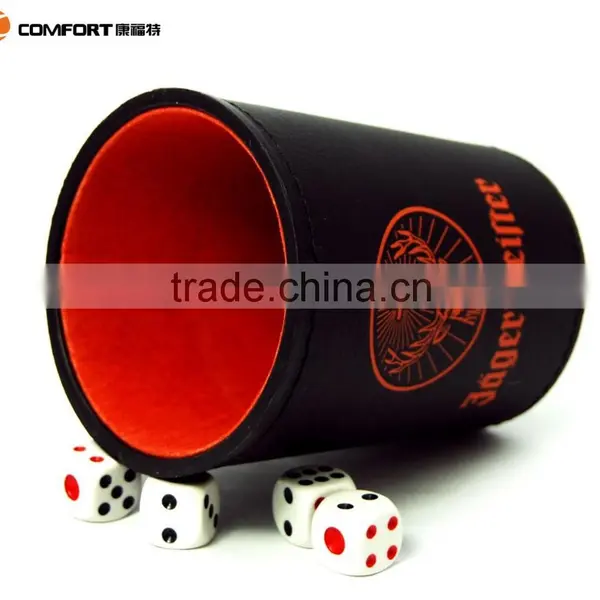 High Luxury Durable Round Leather Dice Cup photo-3