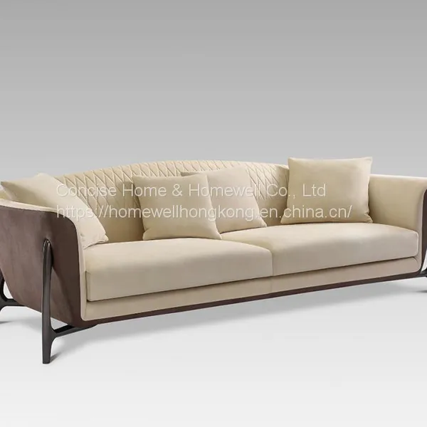 Concise Modern Luxury LS2806-26 Genuine Leather Upholstery Livingroom Sofa