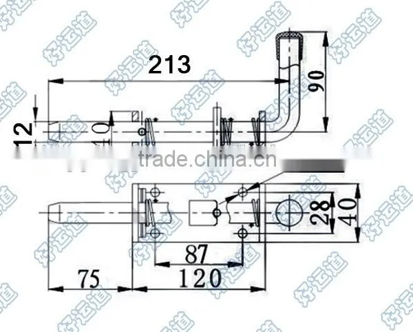 02411 Trailer Spring Latch Bolt Latch Spring Bolt Spring Shoot Bolt photo-2