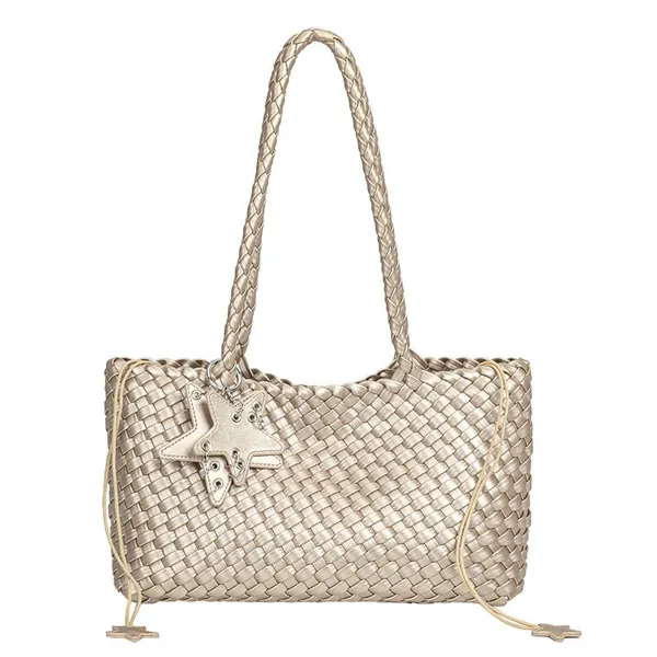Handwoven Large Capacity Tote Bag Gun Gun Slung Across Body PU Material Vintage Style Shoulder Bag for Daily Use photo-4