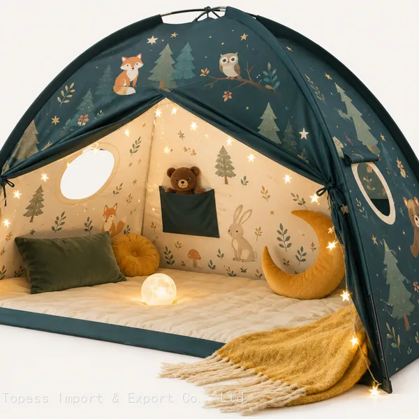 Bed Tent for Kids – Sleep Bed Canopy With 9 Planets Design, Easy-to-Install Indoor Kids Play Tent, Imaginative Playhouse, 77