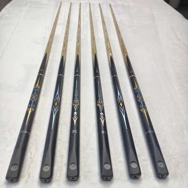Billiard Cue, High - End Paint - Free Hand - Inlaid Membership Cue for Billiard Halls, Chinese Style Small Tip 10mm One - Piece Continuous Cue
