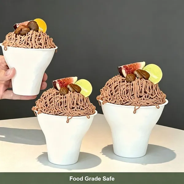 Perfect for Ice Cream Parlors Fast Food Chains Molded Pulp Ice Cream Cup 8oz Sturdy Leakproof photo-3