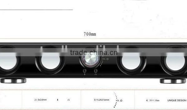 Wooden Sound Bar With Bluetooth/USB/SD