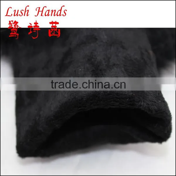 Fashion Lady Sheepskin Leather Gloves With Fox Fur photo-3