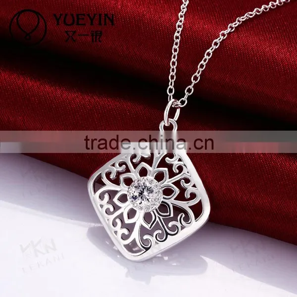 America Hot Selling New Fashion Style Fast Delivery Wholesale Fashion Silver Plated Zircon Necklaces photo-4