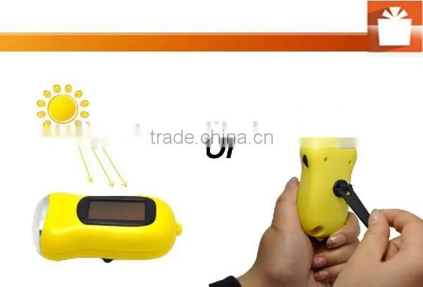 (130044) Emergency Mini Solar Hand Crank Dynamo Flashlight With 3 Led photo-5
