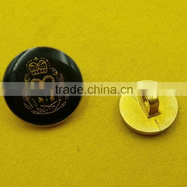 Black Enamelled Metal Shank Button For Dress --- MJ3689 photo-5