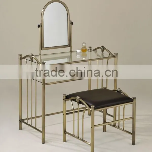 Classic Golden Mirror and Chair, Vanity