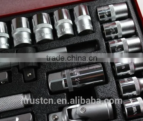 25PCS 1/2" Metal Box Socket Set With L Handle 4025AAL GS KING TOOLS Made in China photo-4