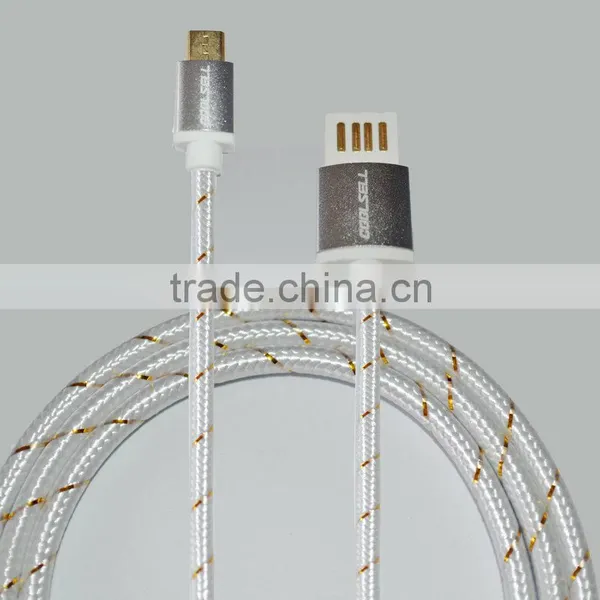 Dual Nylon Braided Cable Gold Plated With Aluminium Alloy Casing and Metal Head photo-6