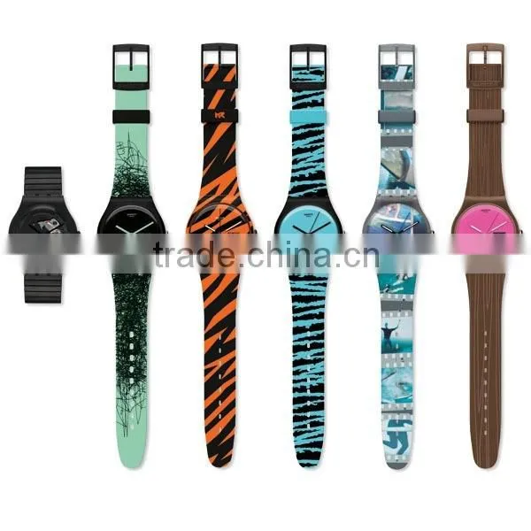 Most Fashion PVC Band Plastic Watch for Promotion Plastic Unisex Watch Custom Printed Strap Womens Full Printed Plastic Watch photo-2