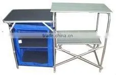 Alum. Folding Table Camp Kitchen -Old Style