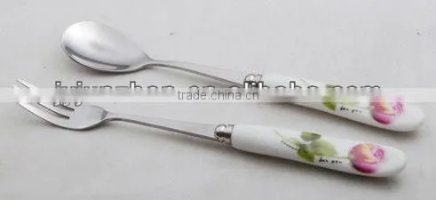 Attractive Stainless Steel Flatware Spoon of Ceramic Handle photo-4