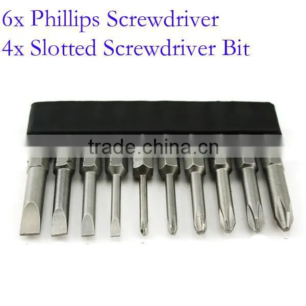 6Pcs Cross Phillips Screwdriver Bit+4pcs Slotted Screwdriver Bit Electric Screwdriver Bits 50mm Length AR-19 photo-2