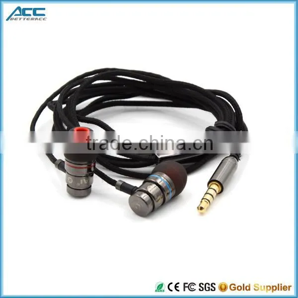 New Design Nylon Braided Fabric Cord Earphone With Mic and On/off Button Metal Earphone Quality Choice photo-5
