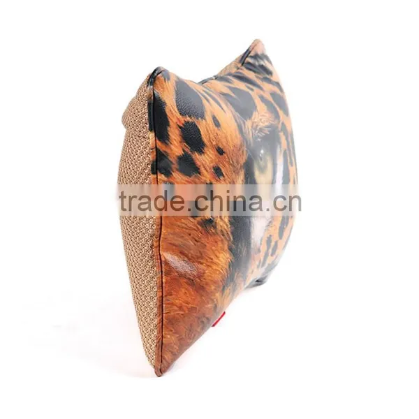 Leopard Left Eye Leather Throw Pillow Decorative With Insert Supplier's Choice photo-4