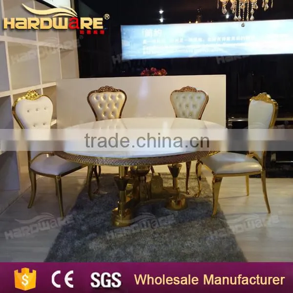 Luxury Bast Quality Golden Mdf Top Round Wedding Table photo-2