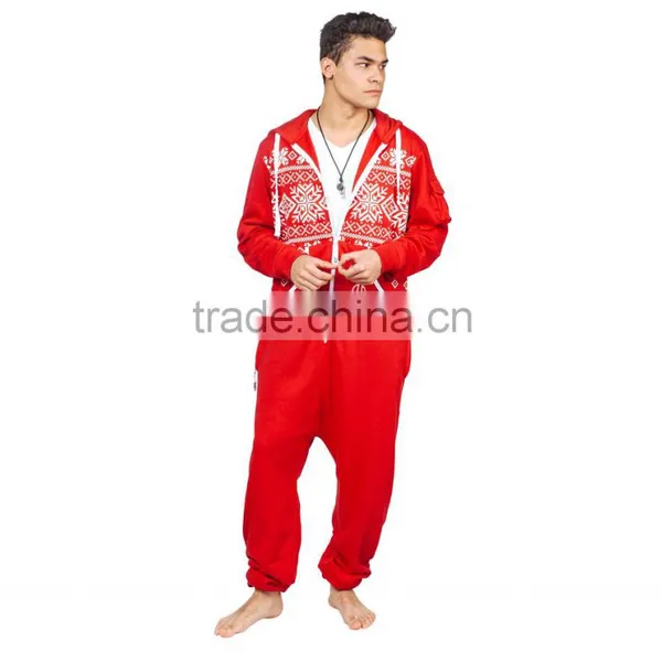 New Fashion Unisex Long Sleeve Nordic Hooded Polar Fleece Onesie With Slipper Closure photo-3
