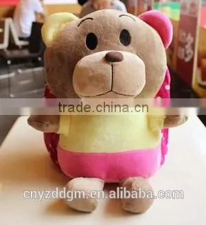 plush bear backpack/plush animal backbags