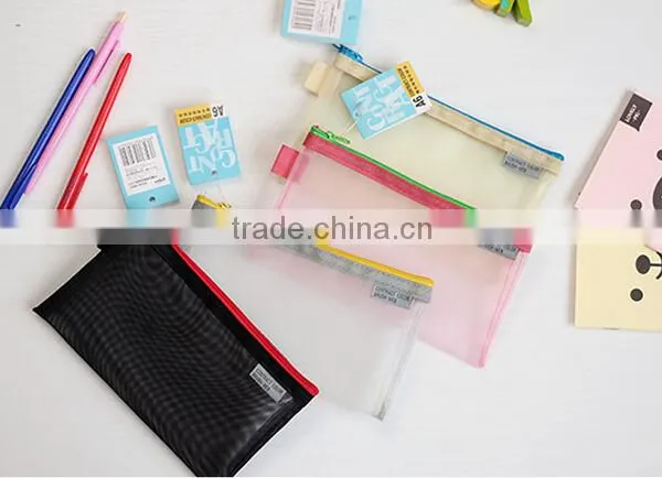 A4 B5 A6 Bump Color Grid Double Zipper Bag Students Learning Stationery to Receive Bag, Pen Bag Pn6420 photo-3