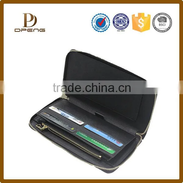New Arrival Multipurpose Zipper Leather Wallet OEM Leather Men Purse photo-2