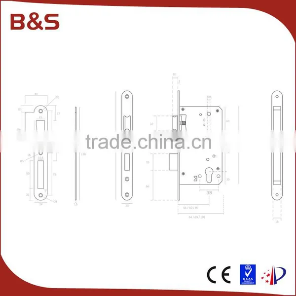 Wholesale Price High Security Standard Door Lock Mechanism Parts, Stainless Steel Mortise Door Lock Body photo-3