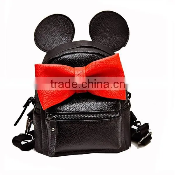 Mic-key Bow Beautiful Schoolbags Teenage High School Backpack for Girls photo-2