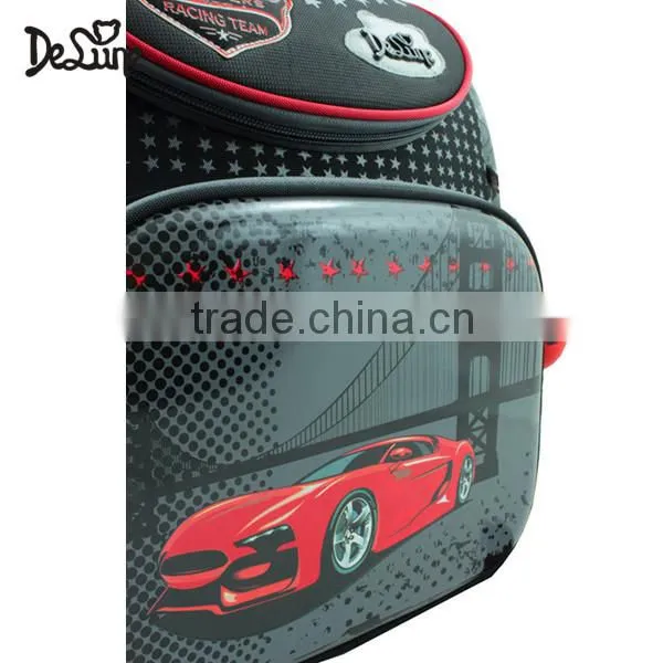 Little Boys Primary School Bag Red Cars Print School Backpack photo-2