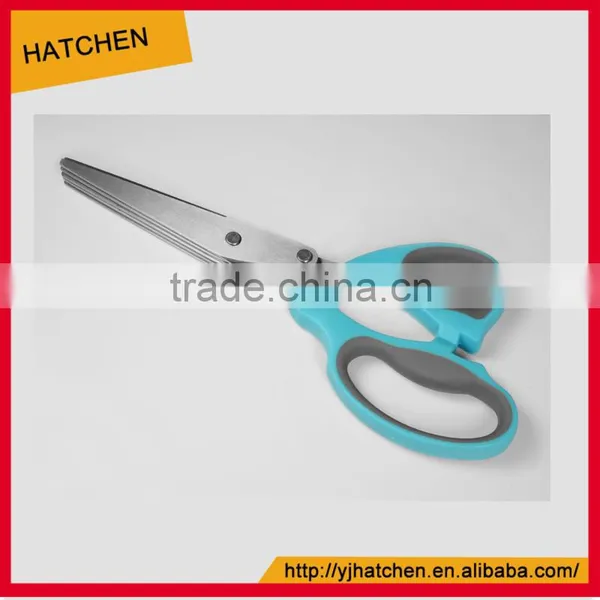 SS010AP LFGB Certificated 7.5'' ABS Handle Kitchen 5 Blades Herb Scissors photo-3