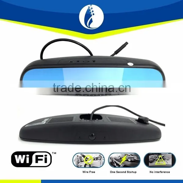 Wireless 5" Android Rear View Mirror + GPS Navigation + WIFI + FULL HD 1080P Dash Cam CAR DVR Front and Back Video Recording photo-2