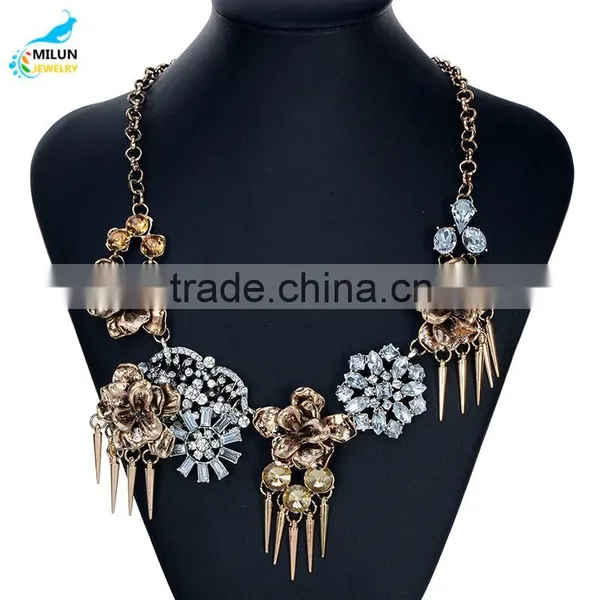 Fashion Women Gold Maxi Metal Tassel Bib Choker Necklace photo-5