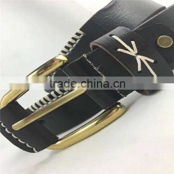 Brass Hore Shoe Buckle Genuine Leather Western United States Cowboy Style Belt photo-4