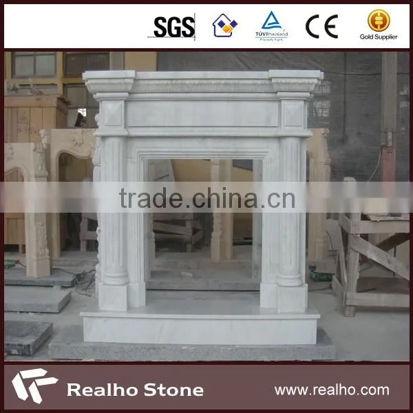 White Carrara Marble Fireplace for Home Decoration photo-6