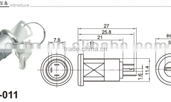 12mm Key Selector Switch,key Switch 12v,metal Touch Key Switch photo-2