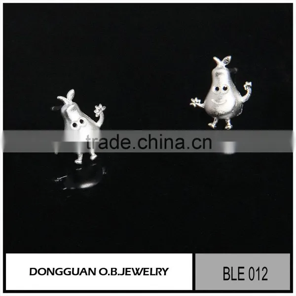Fashion White Gold Silver Stud Earrings Setting Without Stone photo-5