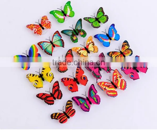 3D Wall Paper Stick on Baby Night Light Best Decoration Bedroom Butterfly Shape photo-4
