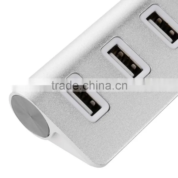 Multi 4 Port Aluminum Man Usb 2.0 Hub From China Suppliers With Blue LED Indicator Lights photo-4