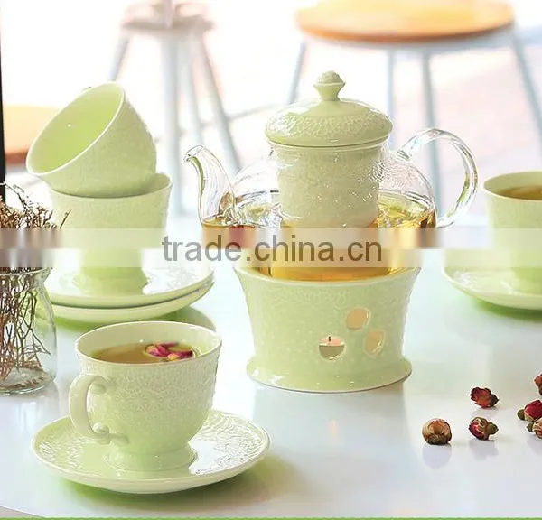 Good Quality Creative Customized Pure Color Bone China Ceramics Tea Set photo-4