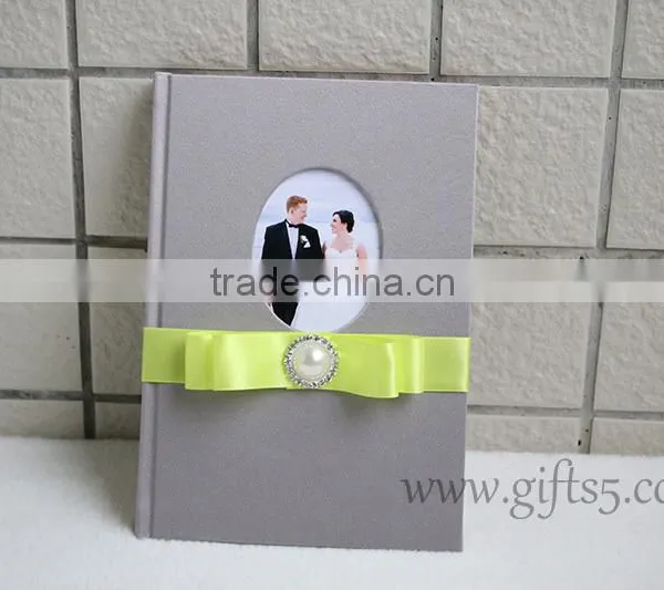 Best Quality Grey Silk Cover Wedding Sign in Book photo-4