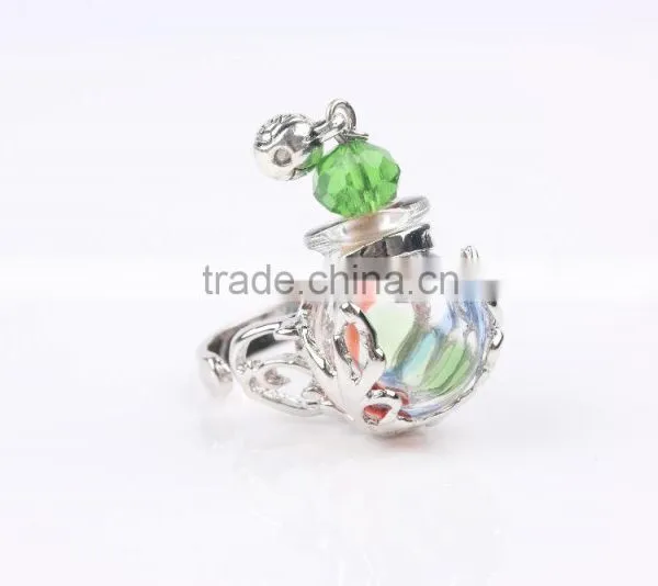 Wholesale Stripe Clear Mini Glass Bottle Fragrance Perfume Ring Essential Oil Rings for Women photo-5