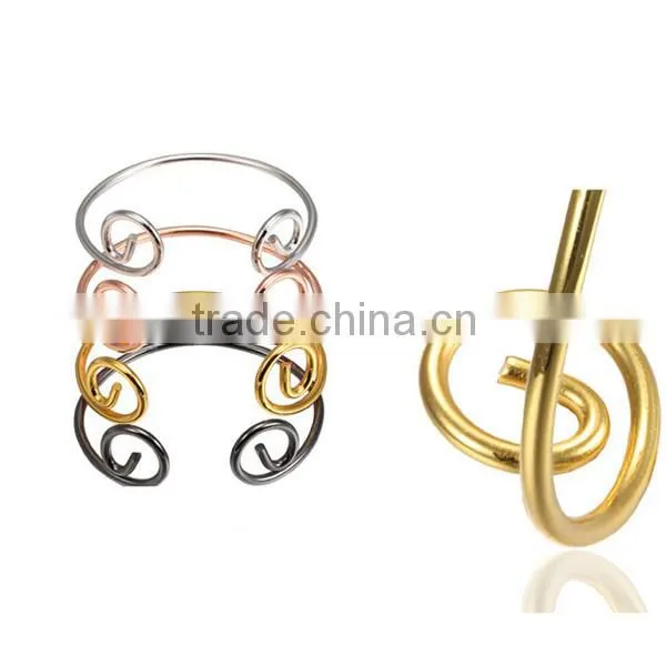 Wholesale Unisex Magnetic Rose Gold Open Bangle Jewelry Straitjacket Bracelet for Women photo-3