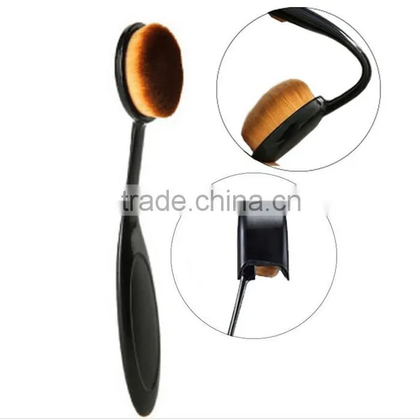 Factory Price Single Black Oval Makeup Brush Nylon Hair Toothbrush Makeup Brush photo-4