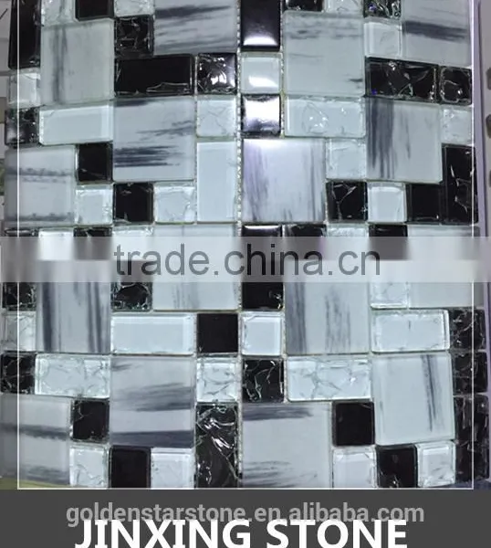 Roman Mosaic Tile and Ice Crackle Glass Mosaic Tile