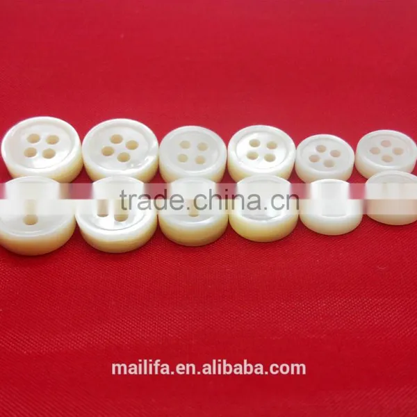 4 Holes 18L, 16L, 14L 4MM/3MM Thickness White MOP Shell Shirt Buttons in High End photo-3
