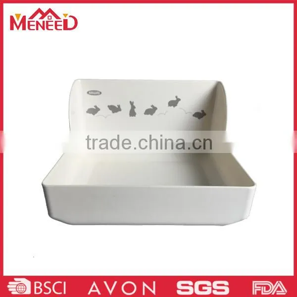 Market New Arrival Non-slip Bathroom Use White Melamine Unbreakable Soap Box