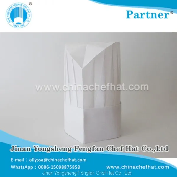 60g Disposable Non Woven Round Top Chef Hat 28cm*23cm photo-2